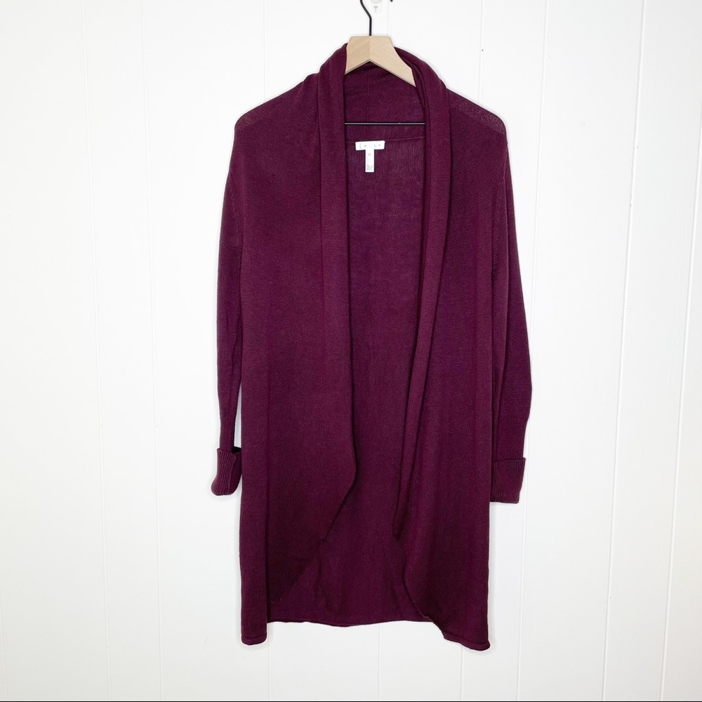 long burgundy cardigan